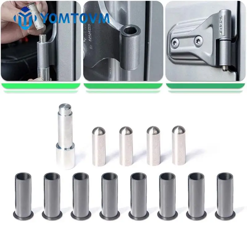 

13Pcs Car Door Pin Guides Hinge Liners and Door Bushing Removal Tool Accessories Fit For 2007-2020 Jeep Wrangler JK JKU JL JLU
