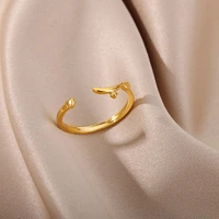 simple arabic love statement rings for women open adjustable stainless steel line ring trend islamic couple jewelry gifts