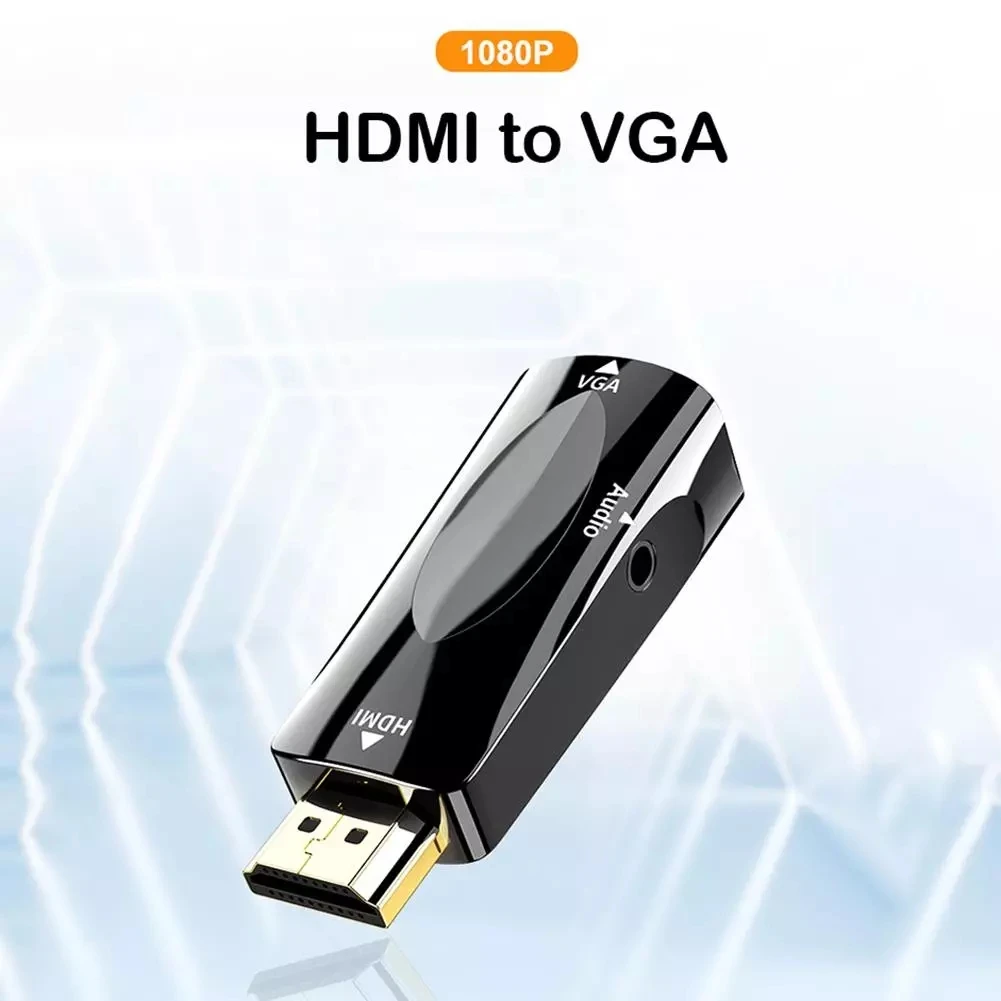 

Hdmi to vga adapter with audio 1080P HDMI-Compatible to VGA Adapter Audio Converter For PC Laptop BOX HDTV Projector