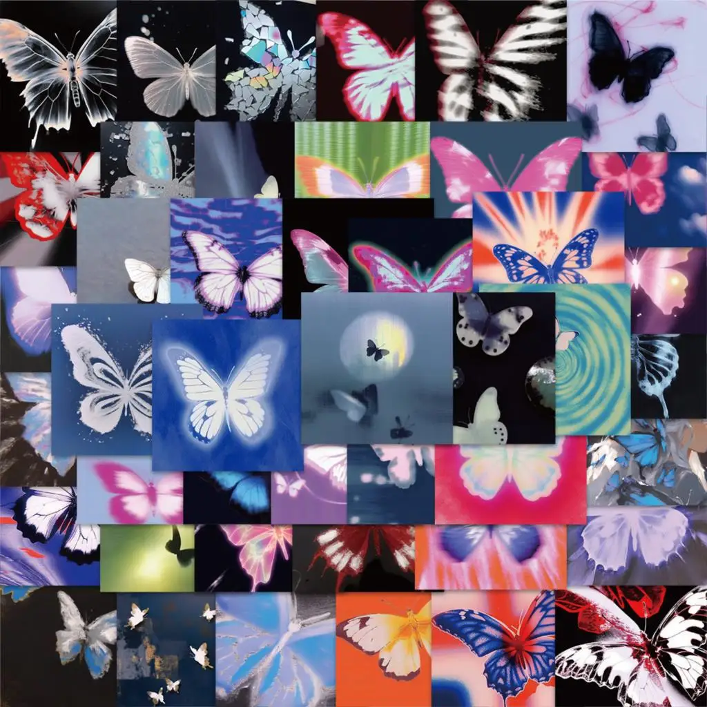 

10/50pcs Stickers psychedelic butterfly Graffiti Skateboard Waterproof Suitcase Luggage DIY Laptop Car Stickers Decals Kid