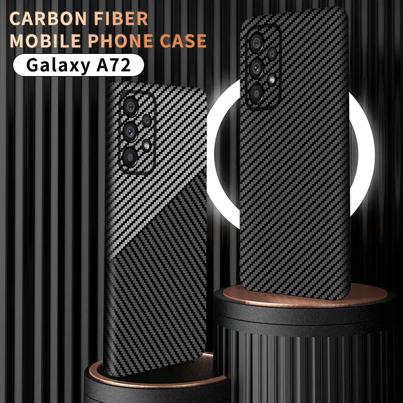 

For Samsung Galaxy A50 A52 A53 A54 A72 M33 S21FE S23FE Case Luxury Carbon Fiber Texture Ultra Thin Matte Shockproof Hard Cover