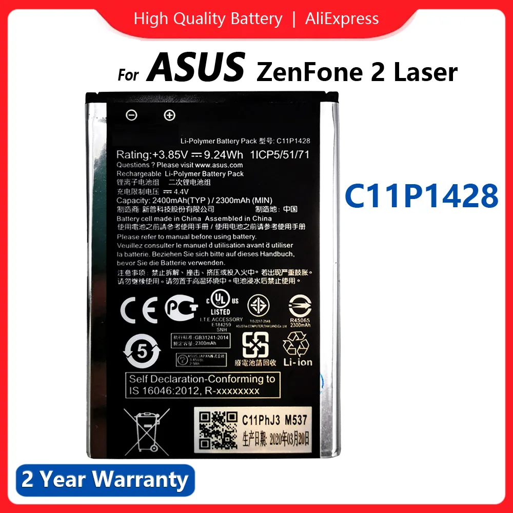 

Original Replacement Phone Battery C11P1428 2400mAh for Asus ZenFone 2 Laser ZE500KL ZE500KG Z00ED 5" Batteria+Tracking Number