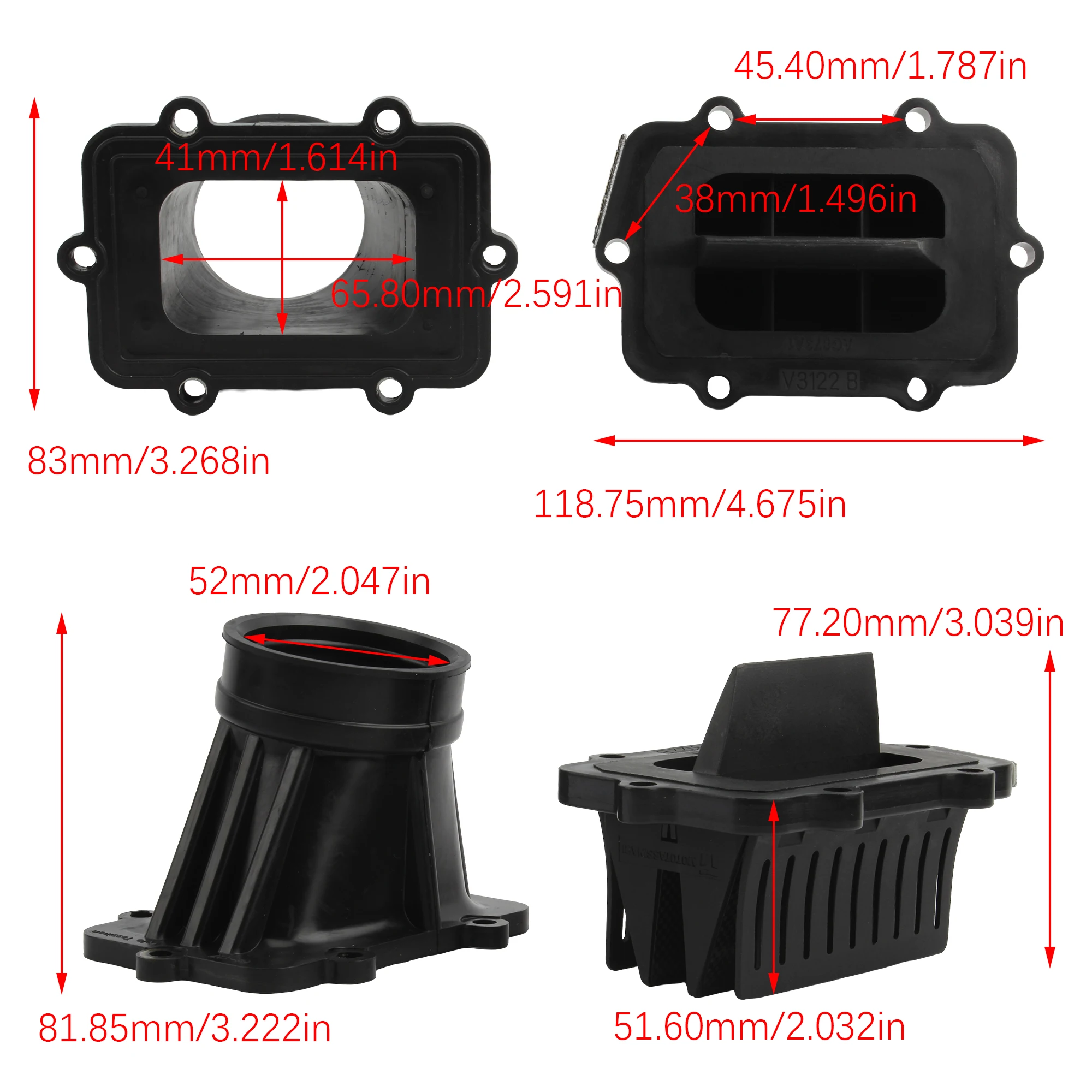 Мотоциклетный тростниковый клапан V3127 VFORCE 3 двойной ход 600 впускная труба