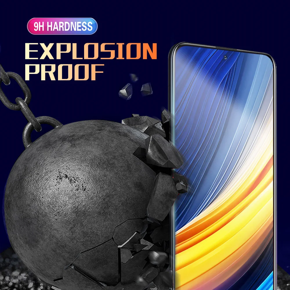 Чехол для xiaomi Poco X5 M4 pro X4 F4 GT F3 M5 M5s X3 3 шт. искусственное закаленное стекло защита