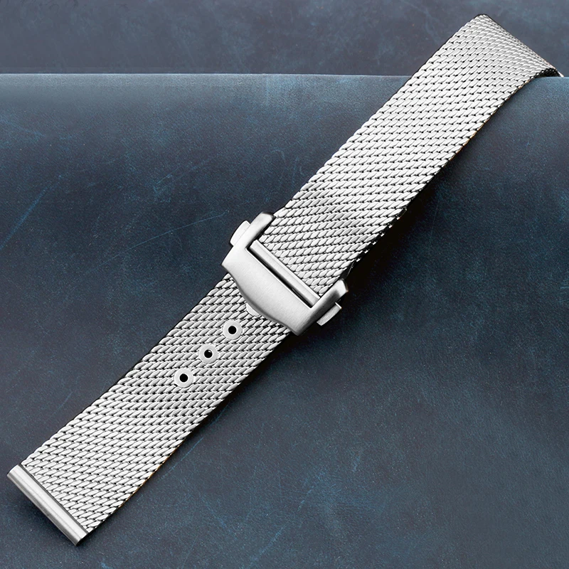 Premium-Grade Titanium steel Chain Strap For Omega 007 Seamaster Diver 300 Watch Band Replace Milanese Stainless Bracelet 20mm