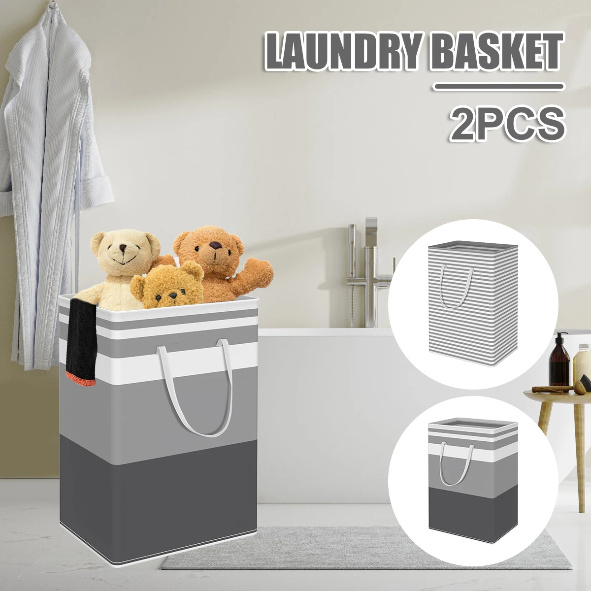 

Laundry Basket Large Capacity Dirty Cloth Hamper Portable Foldable Clothes Toy Storage Box with Handles Multifunctional