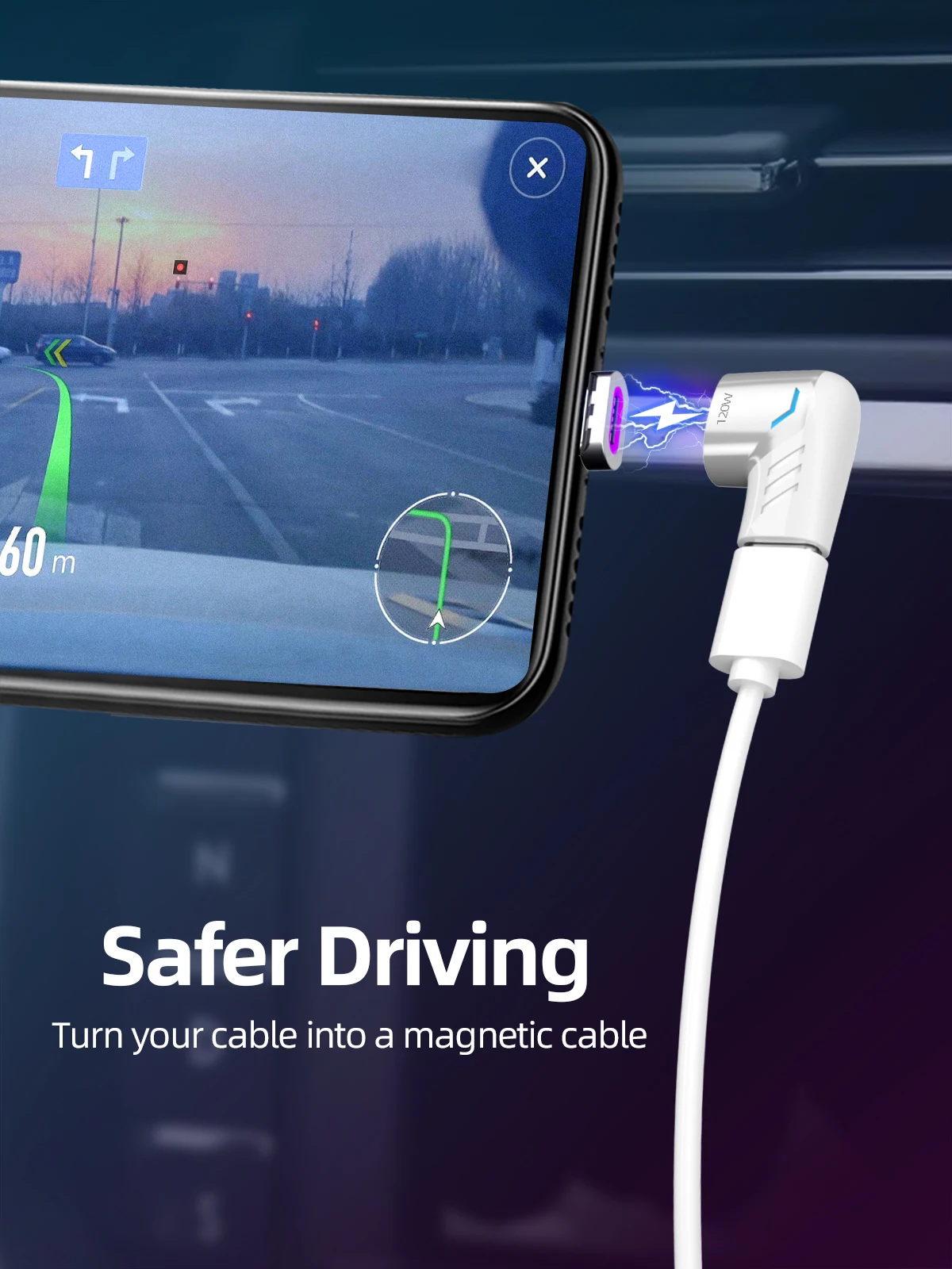 FONKEN 100W Usb C To Type C Magnetic Adapter Fast Charging Usb Type C Magnet Converter Magnetic Cable Right Angle Usbc Connector