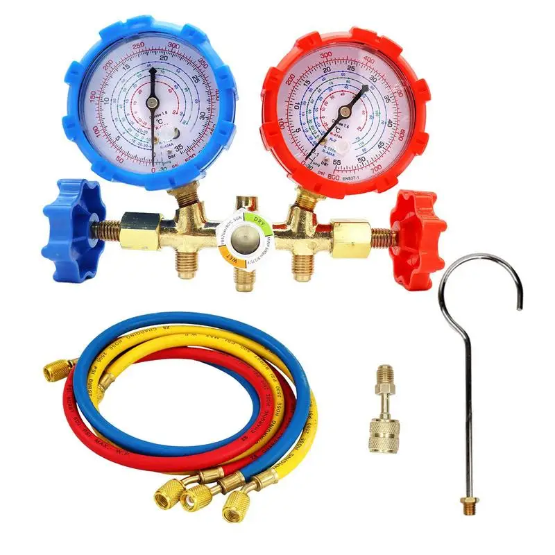 

Ac Gauge Set Ac Charging Manifold Car Ac Gauges Double Meter With Adapter For Automotive Air Conditioning Car A/C System Cooling