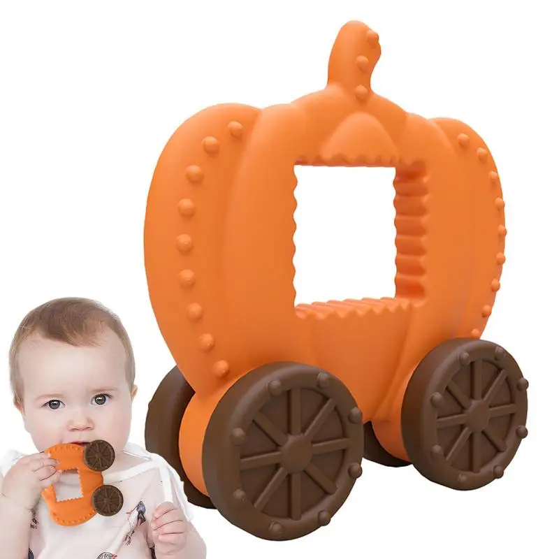 

Halloween Teether Pumpkin Car Toddler Chew Toys Sensory Exploration And Teething Relief Toy Soothe Babies Gums Newborn Gift