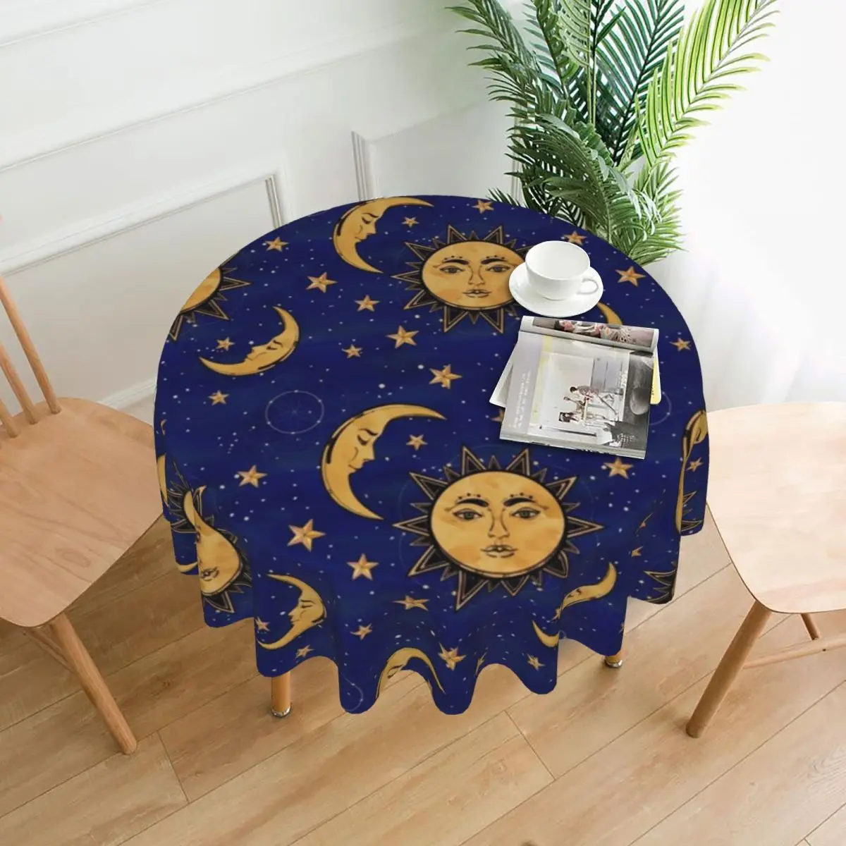 Винтажная скатерть с защитой от Солнца и Луны звезд Элегантный принт из