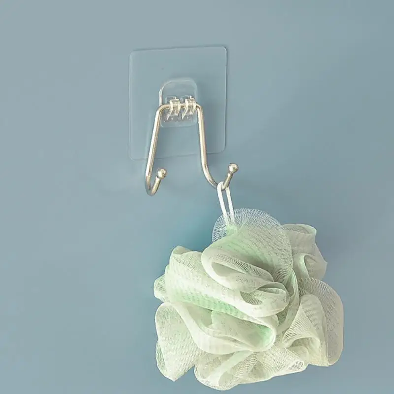 

1pc Punch-free Stainless Steel Multi-functional Hook Strong Paste Hole Free Wall Hanging Rack Bathroom Kitchen Accessories