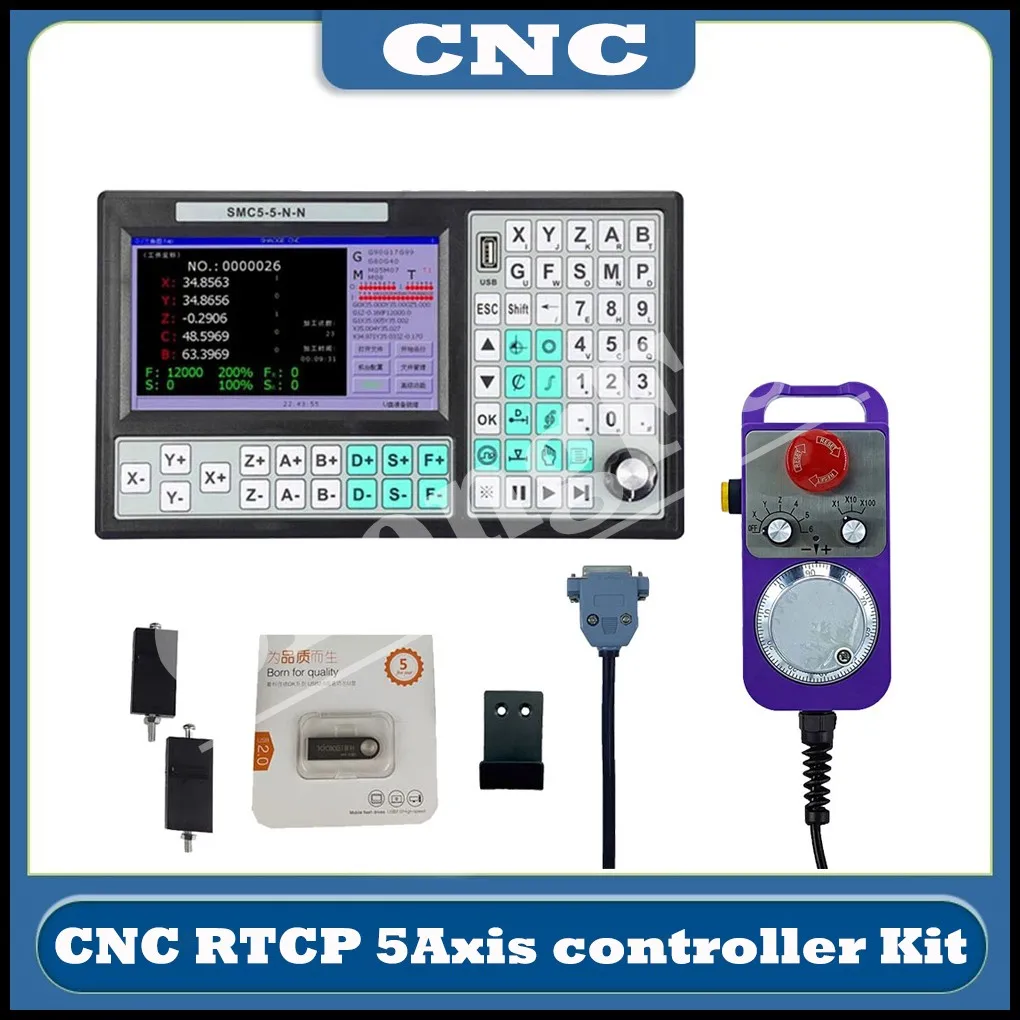 

5 Axis Stand-alone Controller Set SMC5-5-N-N Offline Controller 500KHz USB Motion Controller With 6 Axis MPG Handwheel