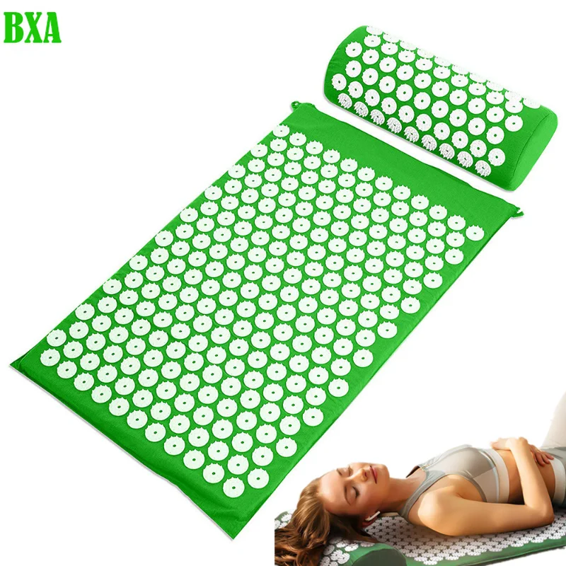 

Acupuncture Massager Yoga Mat Cushion Massage Relieve Pain Stress Back Body Pain Spike Acupuncture Mat and Pillow Set with Bag