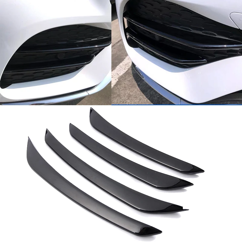 

NEW-Gloss Black Car Front Bumper Fog Light Trim Spoiler For Mercedes-Benz GLC Coupe 2020 2021