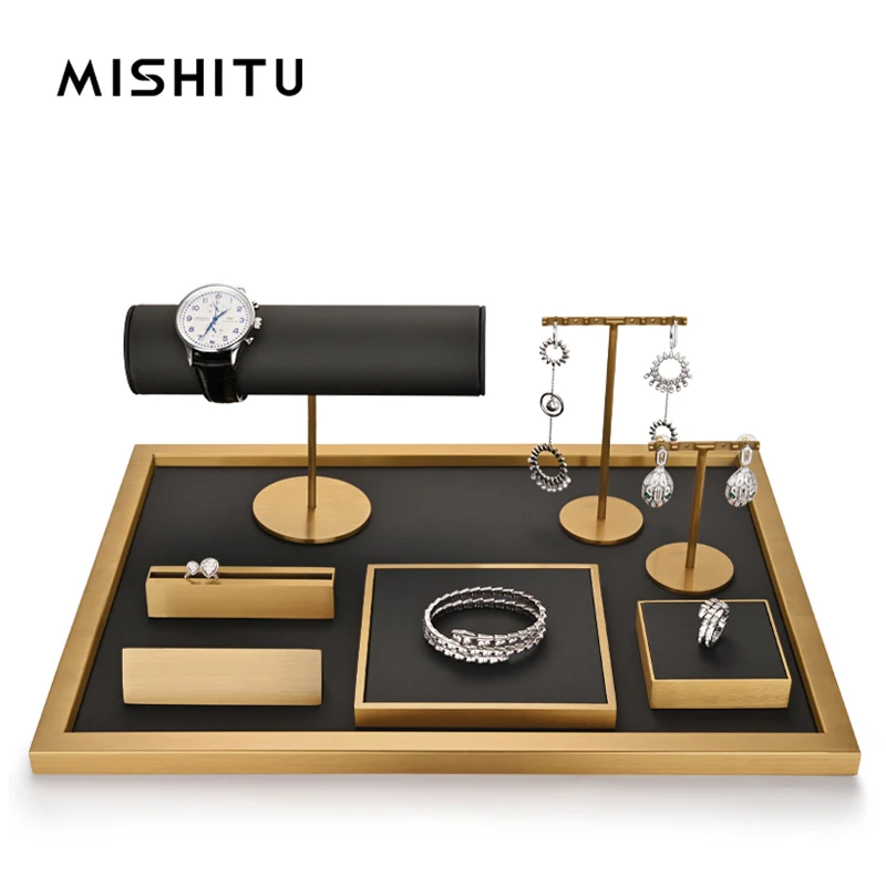

MISHITU Metal Black Jewelry Display Stand for Watch Necklace Earrings Bracelet Premium Jewelry Storage Display Props