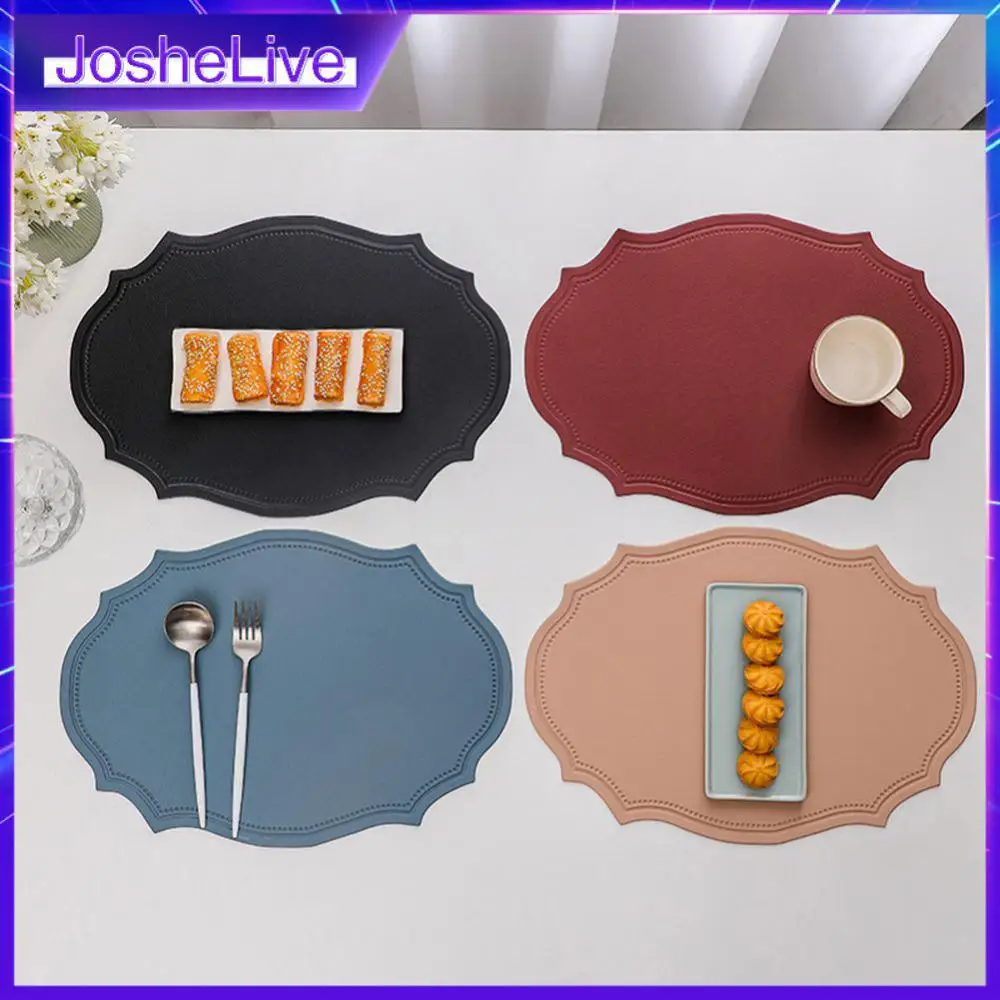 

Ins Style Placemat Creative Leather Cup Pad Northern Europe Kitchen Heat Insulation Mat Oil Resistant Table Mat Non-slip