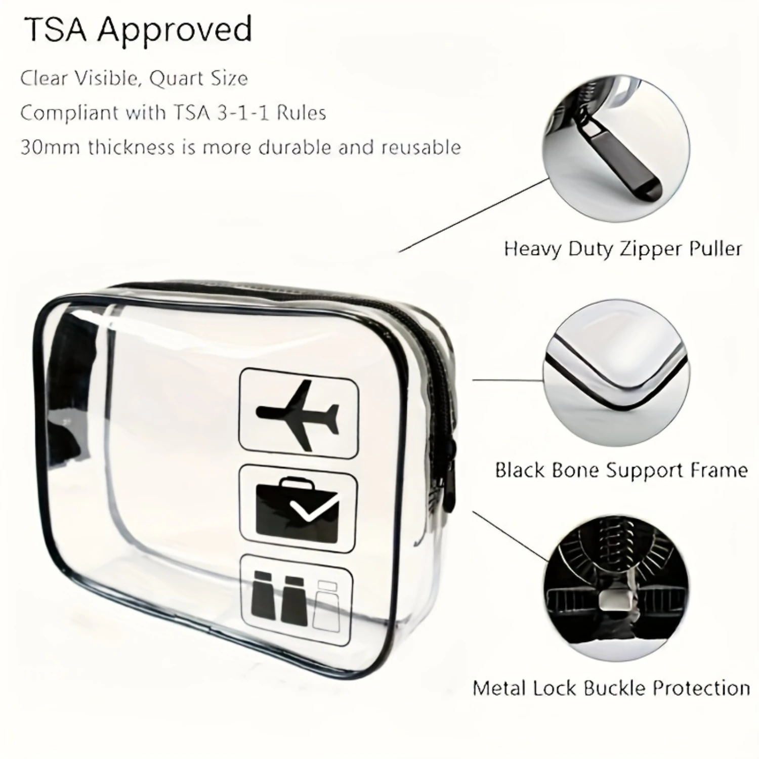 1 шт. прозрачная дорожная сумка для туалетных принадлежностей одобренная TSA
