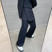 fashion all match temperament design casual high end light luxury suit two piece suit trousers mens loose straight pants
