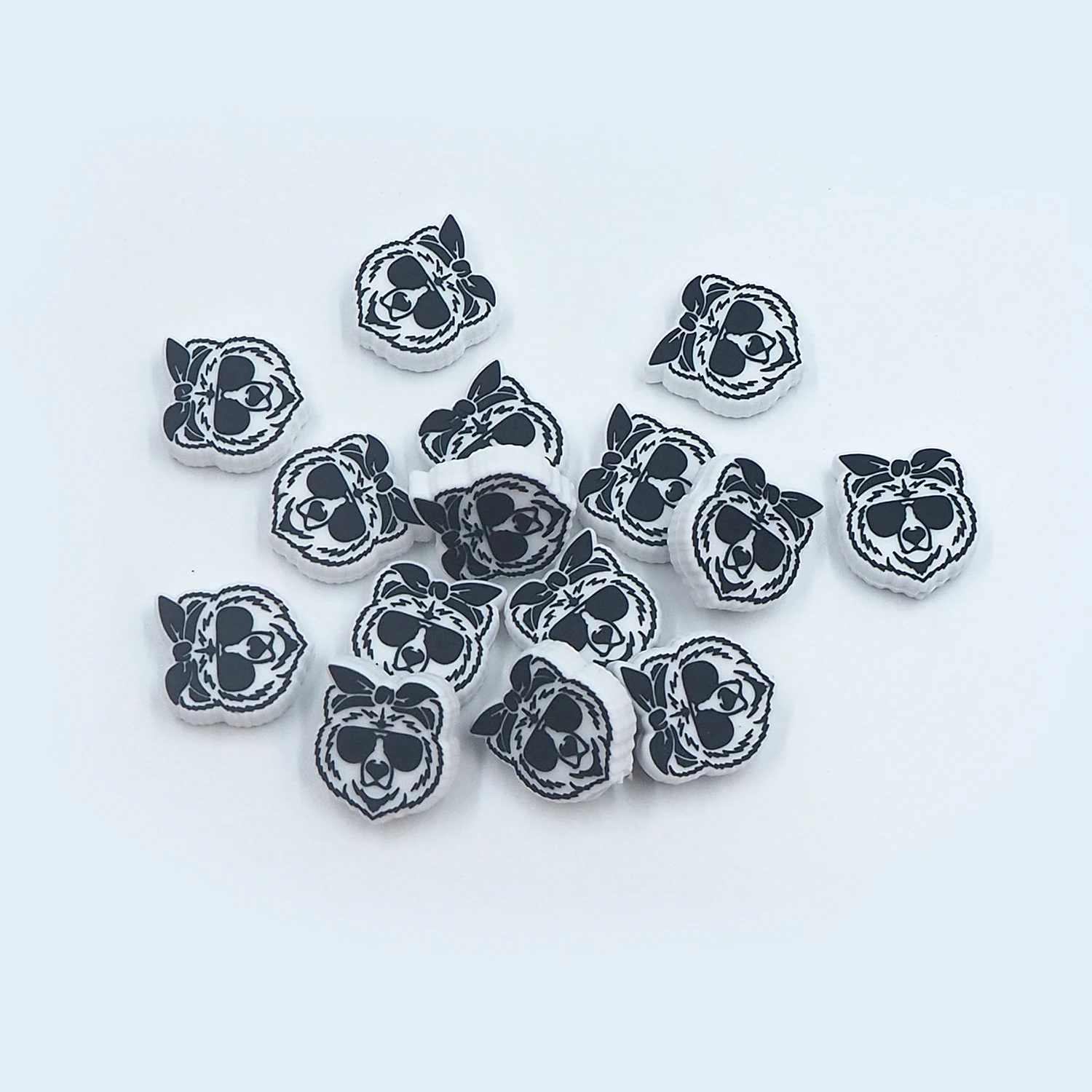 

10 шт., силиконовые бусины Chenkai в виде медведя