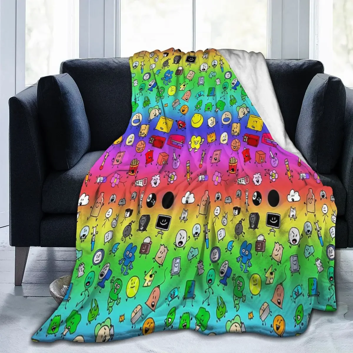 

BFDI All Characters Blanket, Facecloth Blanket Animal Portable Birthday Gift Multi Size