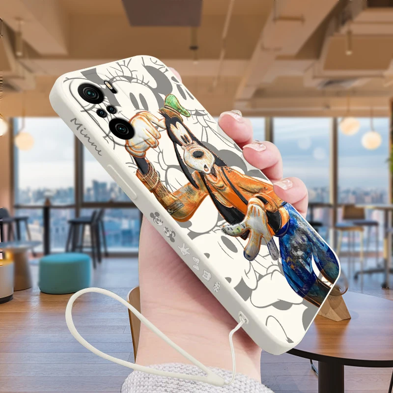 

Disney mickey minnie Friend Phone Case For Xiaomi Redmi Note 12 12Pro 11 11S 11T 10S 10 9S 9T Pro Plus 5G Liquid Left Rope