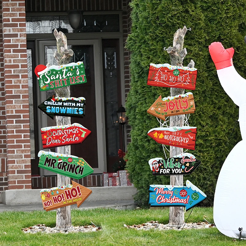 10 шт. рождественские Мультяшные вывески направление фотообои украшения новый