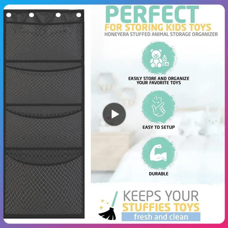 

Door Bag Bag Toys Storage Bags Mesh Hanging Bag Home Storage Bag Black