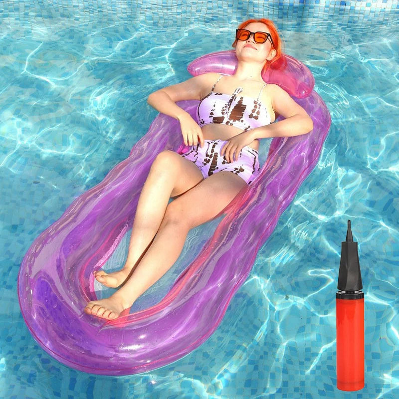 Уличная складная надувная спинка плавающая кровать гамак для бассейна спальная