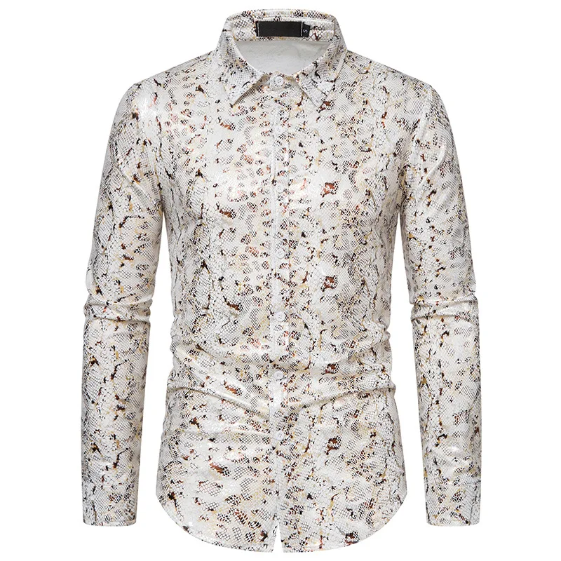 Мужская леопардовая бронзовая Классическая рубашка новинка 2024 мужская для