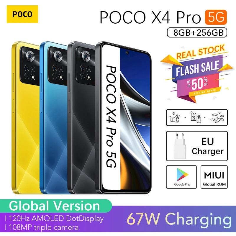 poco x4 pro 5g 8gb 256gb global version 5g smartphone free global shipping