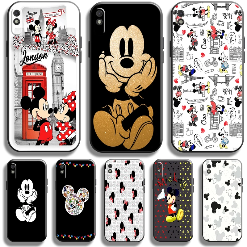 

Cute Mickey Minnie Mouse For Xiaomi Redmi 9A 9AT Phone Case Carcasa Soft Silicone Cover Coque Liquid Silicon Funda