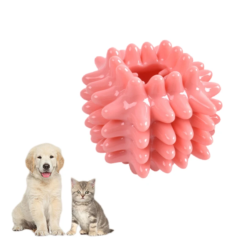 Pet Dog Toy Interactive Rubber Thorn Balls for Small Large Dogs Puppy Cat Chewing Toys Pet Molar Indestructible Dog Food Ball