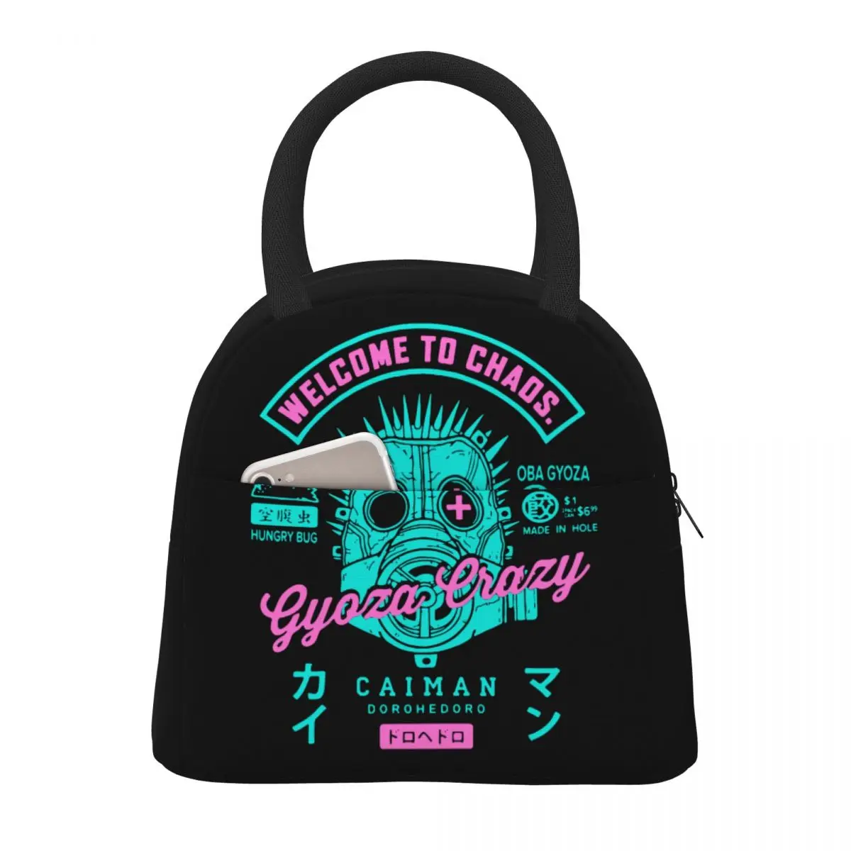 

Lunch Bag for Men Women Dorohedoro Welcome To Chaos Insulated Cooler Portable Picnic School Anime Canvas Lunch Box Food Bag