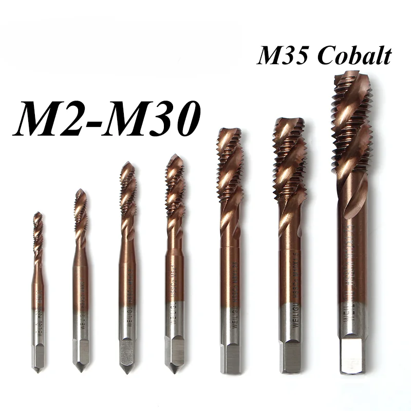 

Drillforce Cobalt Screw Thread Tap Drill Bits HSSCO M35 Spiral Flute Metric M2-M30 Machine Taps Right Hand For Stainless Steel