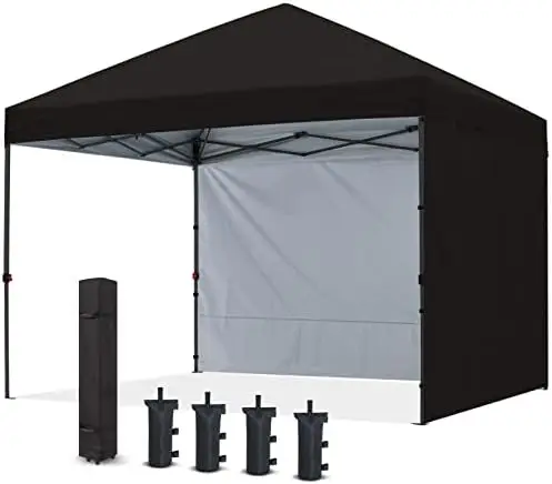 Tent 10x10ft Outdoor Festival Tailgate Event Vendor Craft Show Canopy With 2 Removable Sunwalls Instant Sun Protection