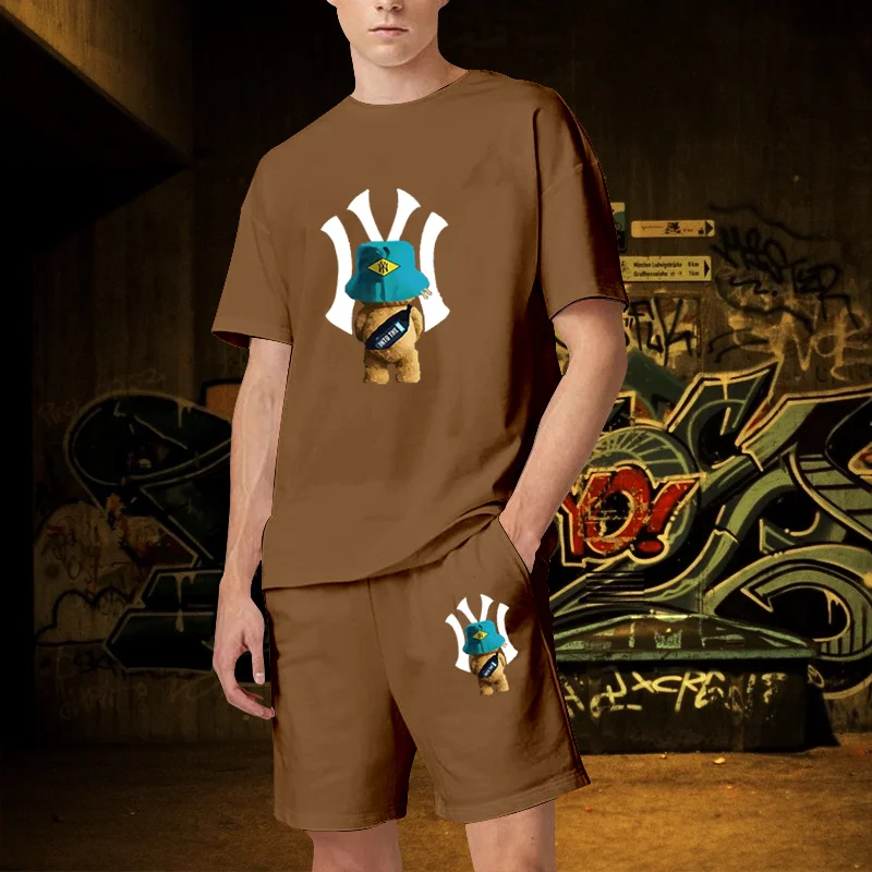 Cotton Set 2023 Summer Tracksuit Set Men Oversized Cloth High Quality Luxury Brand TShirts Shorts Sets 2 Piece Outfits for Men