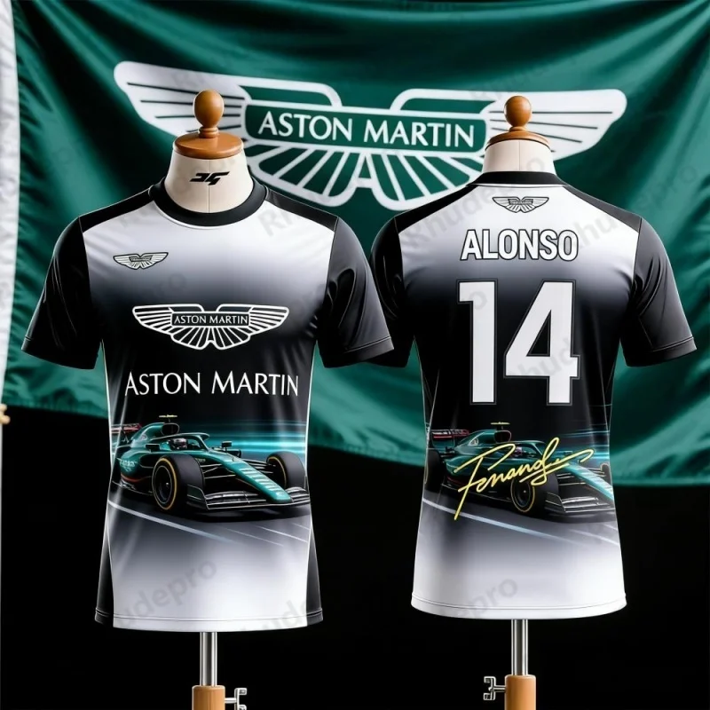 Футболка с коротким рукавом Aston Martin Team Vettel No.5 Racing Jersey, сувенирная спортивная одежда для фанатов F1 (art.: 3920da448c100) - 3920da448c100