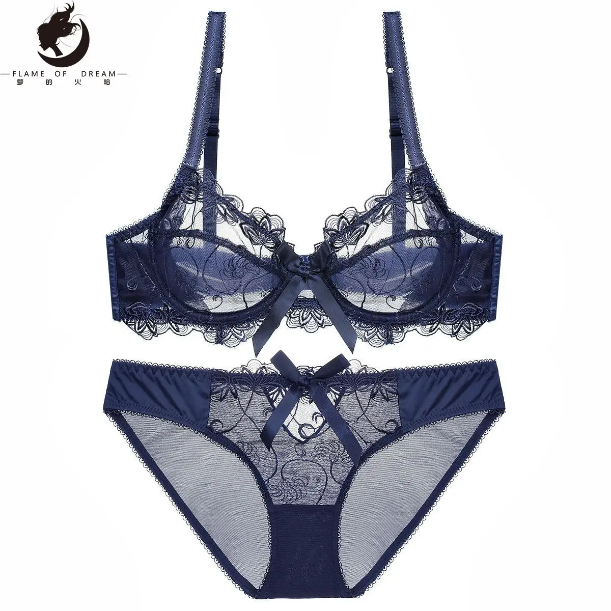 

Flame of dream Sexy Lace Bra Set Ultra-thin Breathable Underwear Women 221779