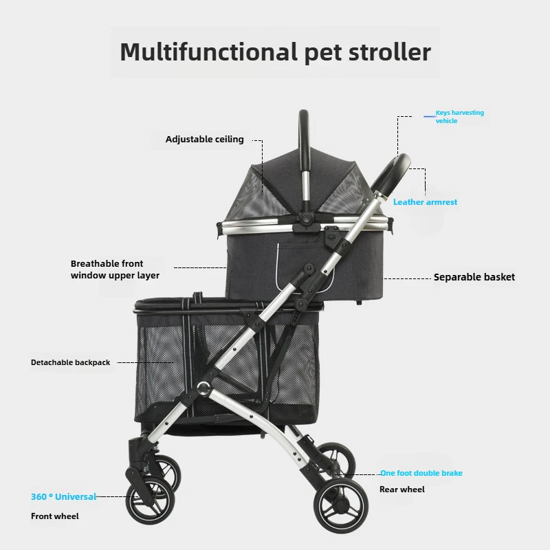 Новая двухслойная коляска для домашних животных большая несколько колясок кошек