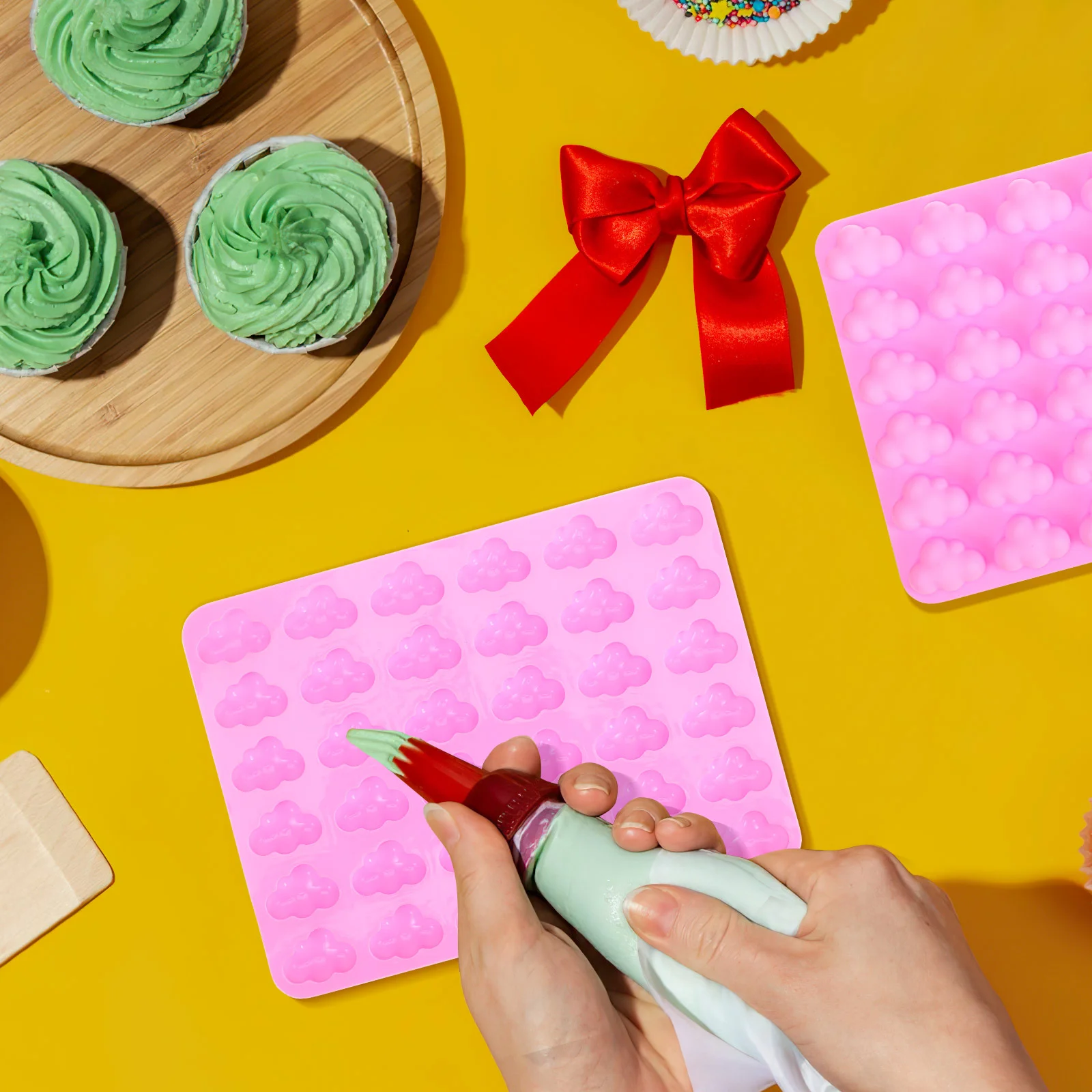 Cloud Silicone Mold for Sweets Frost Form Forms Candies Chocolate Candy Donut Gummy Round Ice Cube Mini Bars Paper Cup Gelatin