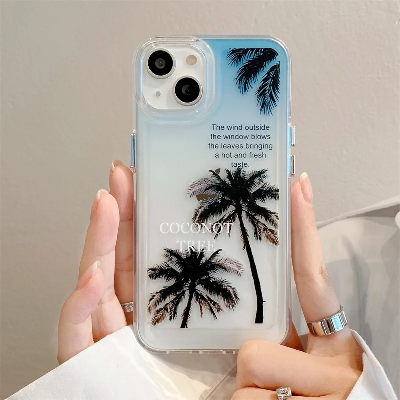 

Fashion Coconut Trees Phone Case Cover for IPhone 14 Plus 11 12 13 14 Pro X XR XS Max Shockproof Cases for IPhone 14 Case