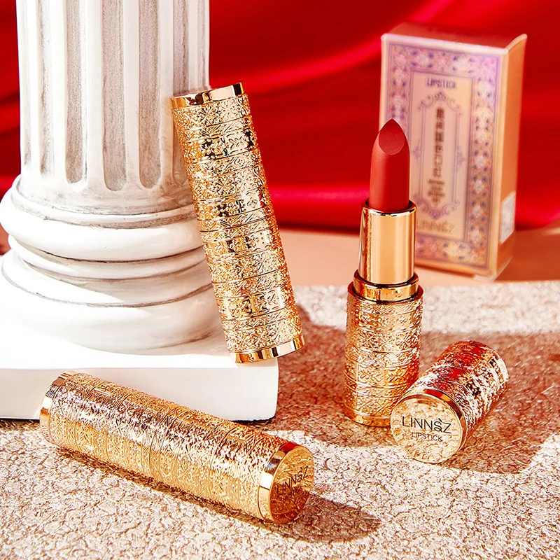 Матовая маленькая золотая губная помада натуральный водостойкий стойкий Макияж