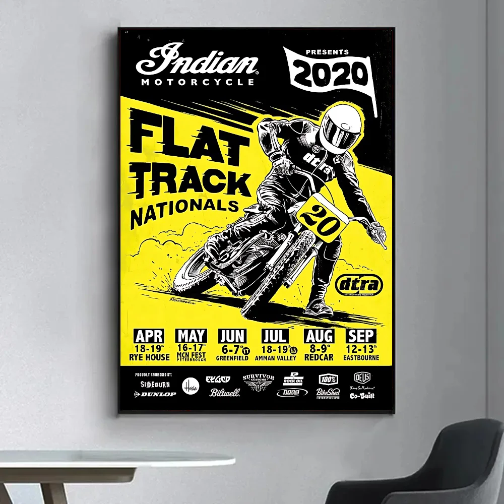 Винтажный 24-горские мотоциклетные гонки чемпионата мира постер бумажный принт