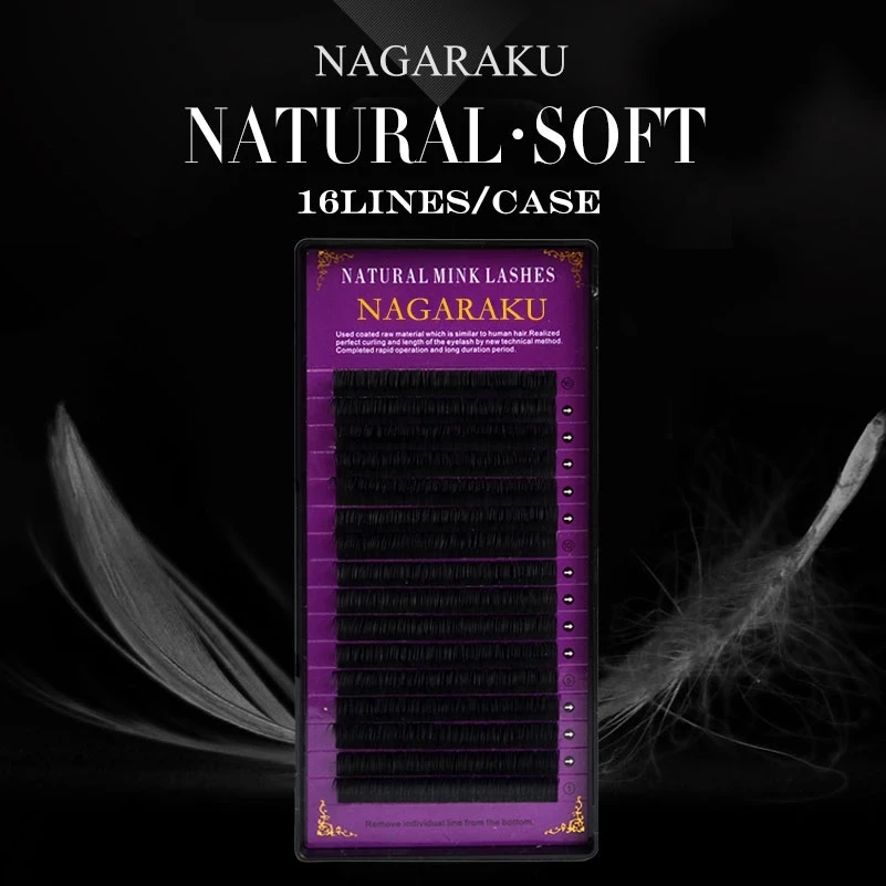 

NAGARAKU 16Rows Classic Individual Eyelash Extension Lashes Matte Black Professional Soft Natural