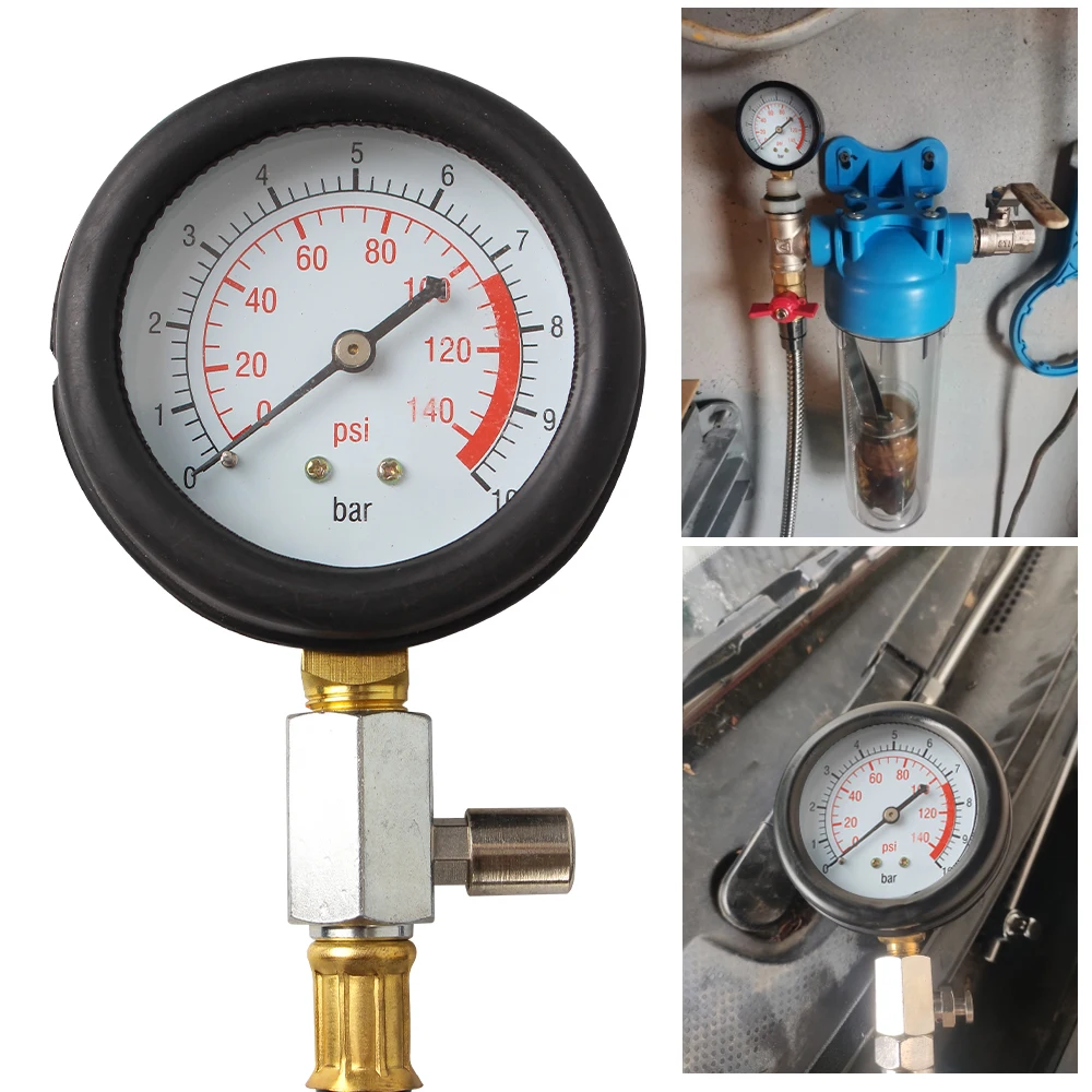 

Quick Coupling Engine Oil Pressure Test Kit Car Test Set 0~140psi 0~10bar Auto Diagnostics Tools Low Oil Warning Devices