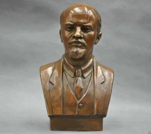 7'' Soviet Leader Vladimir Ilyich Ulyanov Lenin Bust Bronze Statue