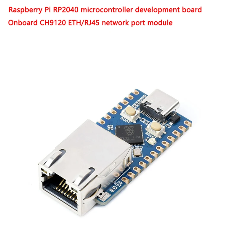 Плата разработки Raspberry Pi Waveshare-RP2040-ETH встроенный модуль порта Ethernet CH9120 ETH/RJ45