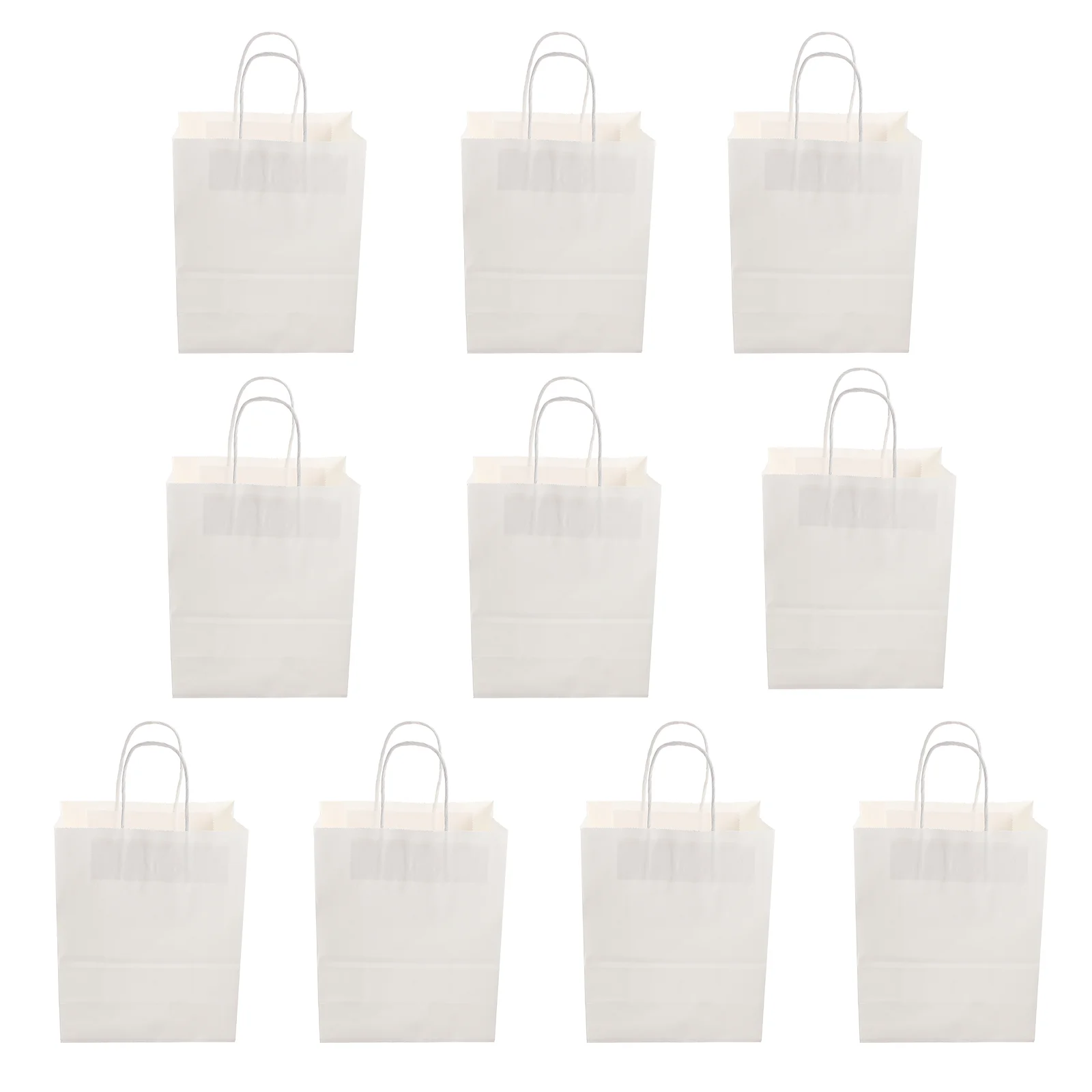 

10 Pcs Packing Bag Paper Bags Handles Kraft White Shop Packaging Grocery Food Handbag Fresh Storage Jewelry Pastry Carrying