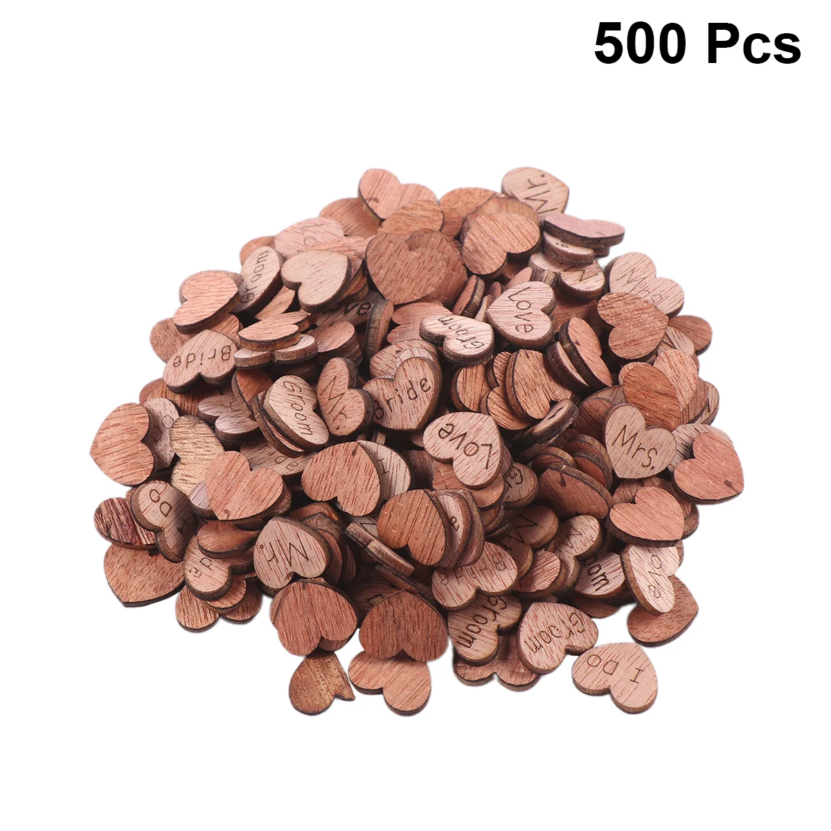 

500 Pcs Wedding Decoration Heart Shape Patch Button Wooden Buttons Sewing DIY Bamboo