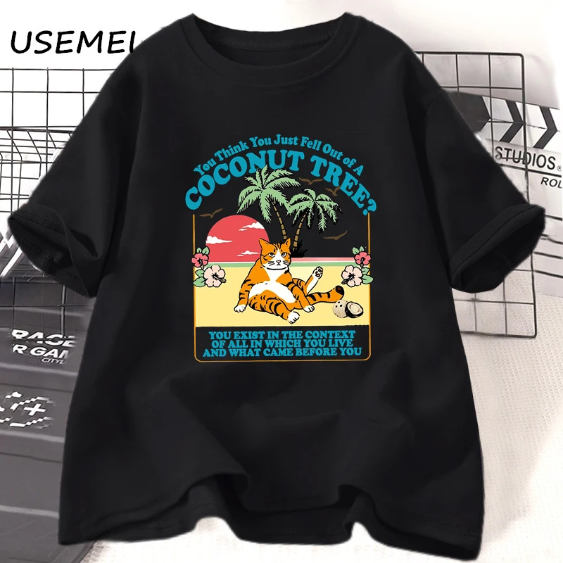 Футболка Мужская/Женская хлопковая с принтом кокосового дерева